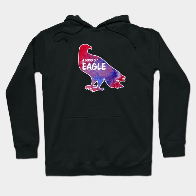 Eagle Critter - Watercolor Background Hoodie by Wright Art